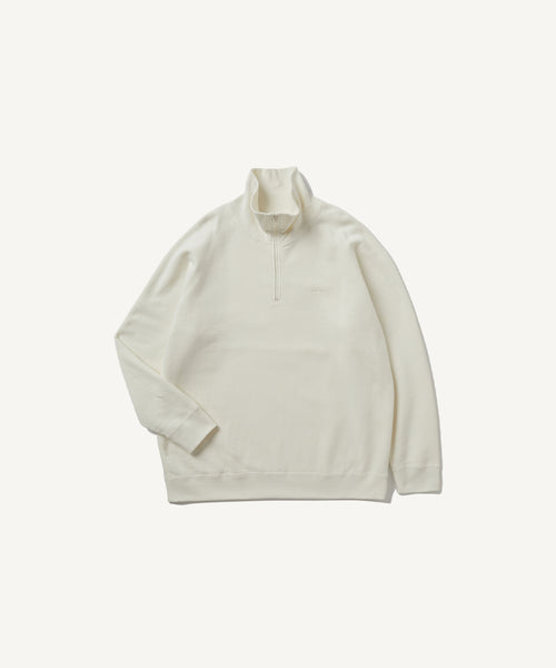 Recycled suvin urake | Half zip pullover | Off white – ATONSTAPLeS