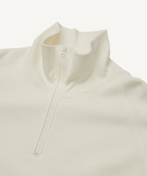 Recycled suvin urake | Half zip pullover | Off white – ATONSTAPLeS