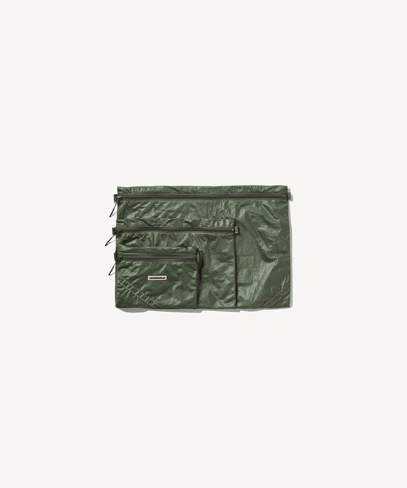 reused parachute | medium pouch dark green