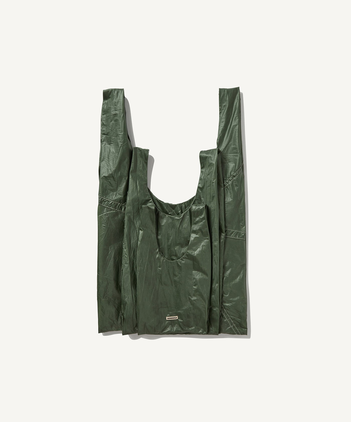 Reused parachute | Grocery bag-L | Dark green – ATONSTAPLeS