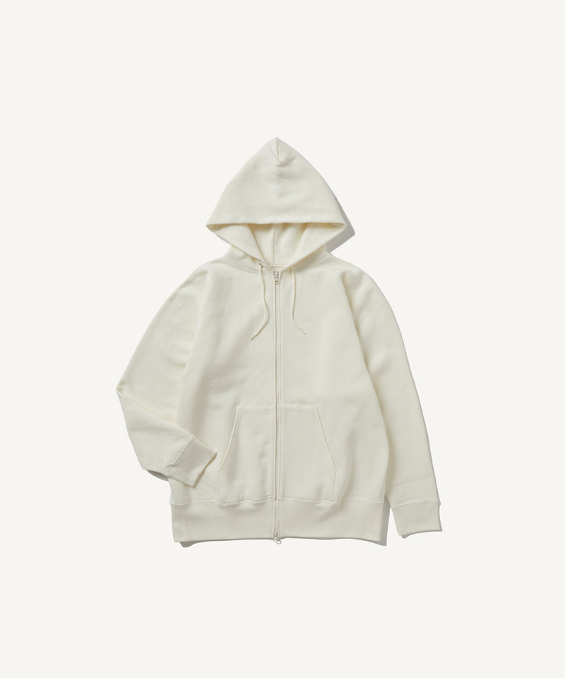 recycled suvin urake | zip-up hoodie off white