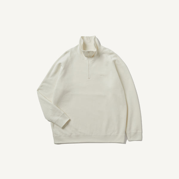 Recycled suvin urake | Half zip pullover | Off white – ATONSTAPLeS