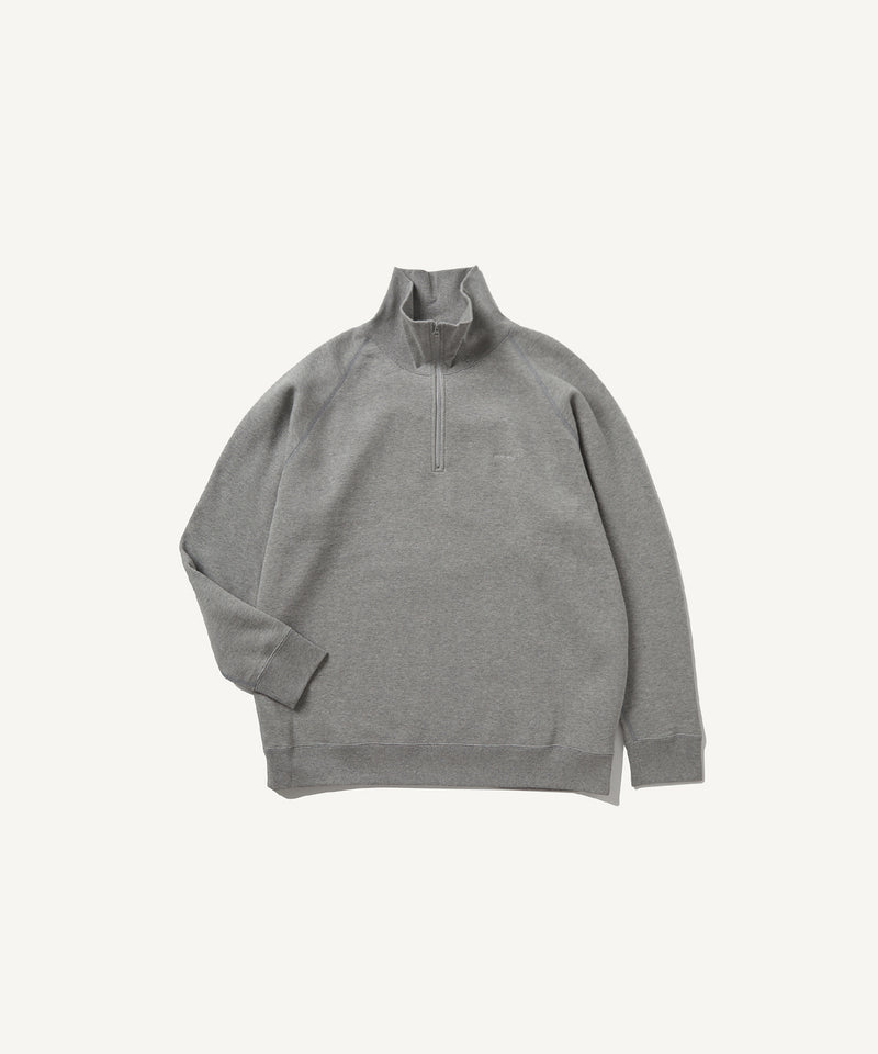 recycled suvin urake | half zip pullover top gray