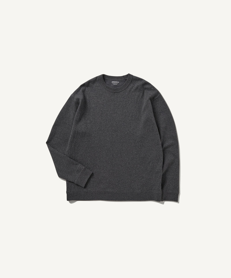 recycled double jersey | long sleeve t-shirt charcoal gray