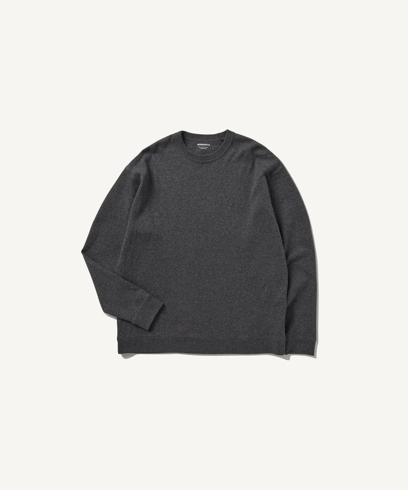 recycled double jersey | long sleeve t-shirt charcoal top