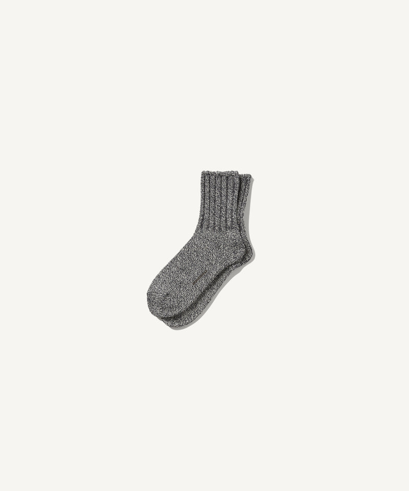 cotton x recycled silk | socks charcoal moku