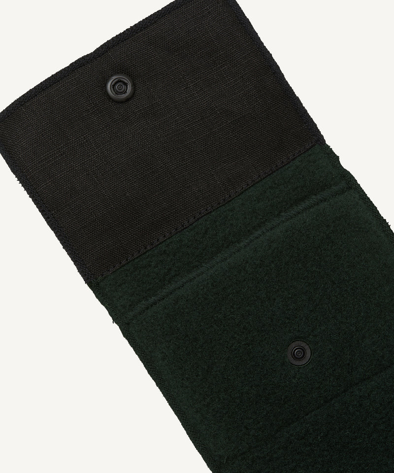 recycled polyester fleece | glasses pouch green