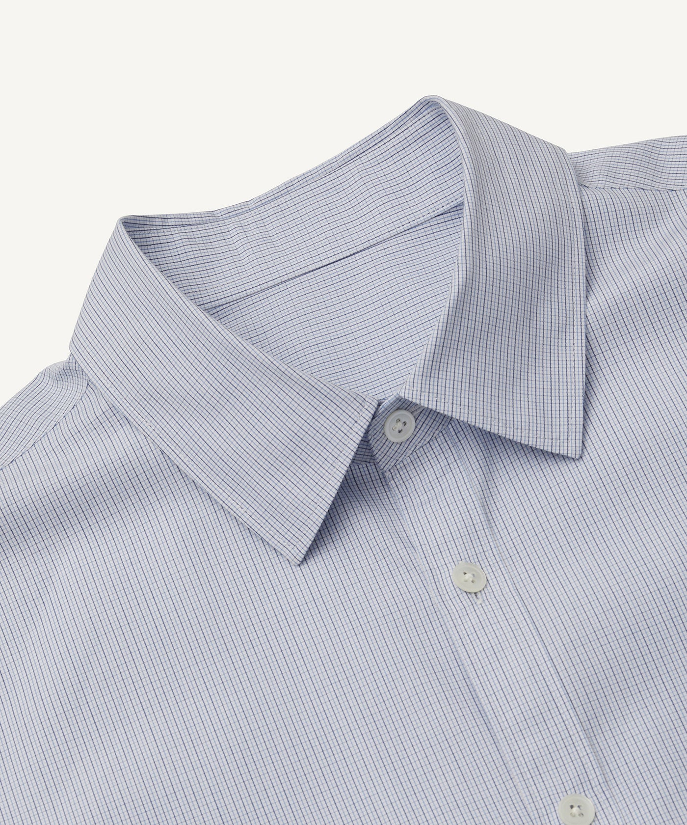 「GRIT」フェルトパッチ　パイピング加工ベースボールシャツ Giza cotton | Standard shirt | Pin check – ATONSTAPLeS