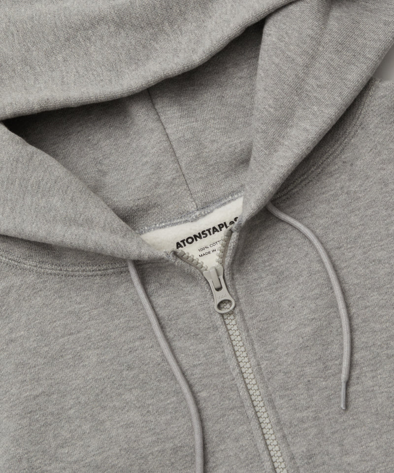 recycled suvin urake | zip-up hoodie top gray