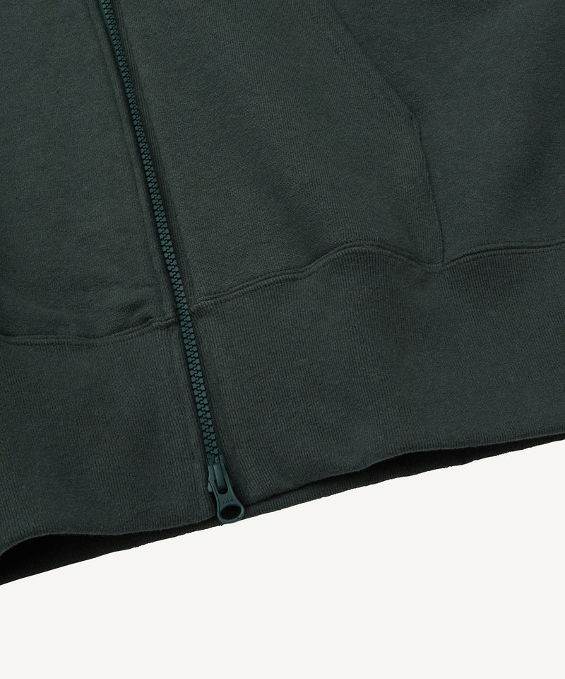 recycled suvin urake | zip-up hoodie green