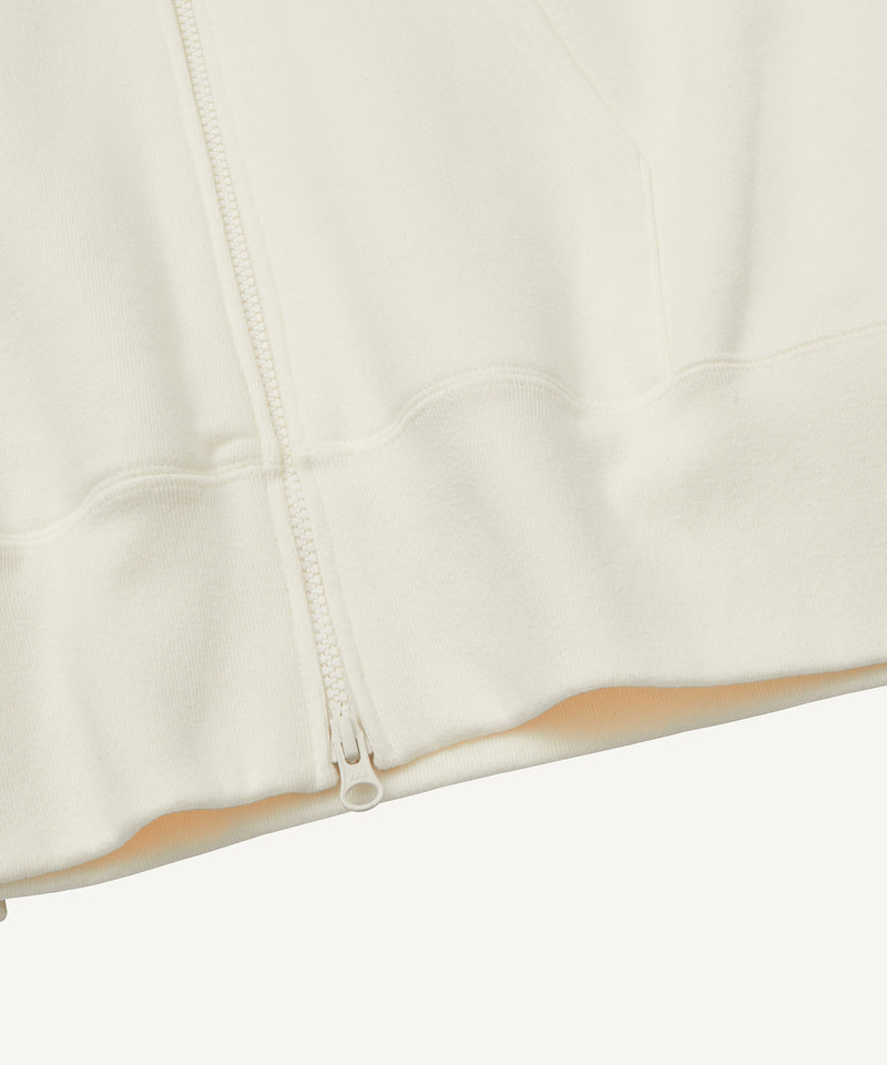 recycled suvin urake | zip-up hoodie off white